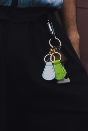 Peace Basics Faux Leather Fob Keychain - Winter Sky