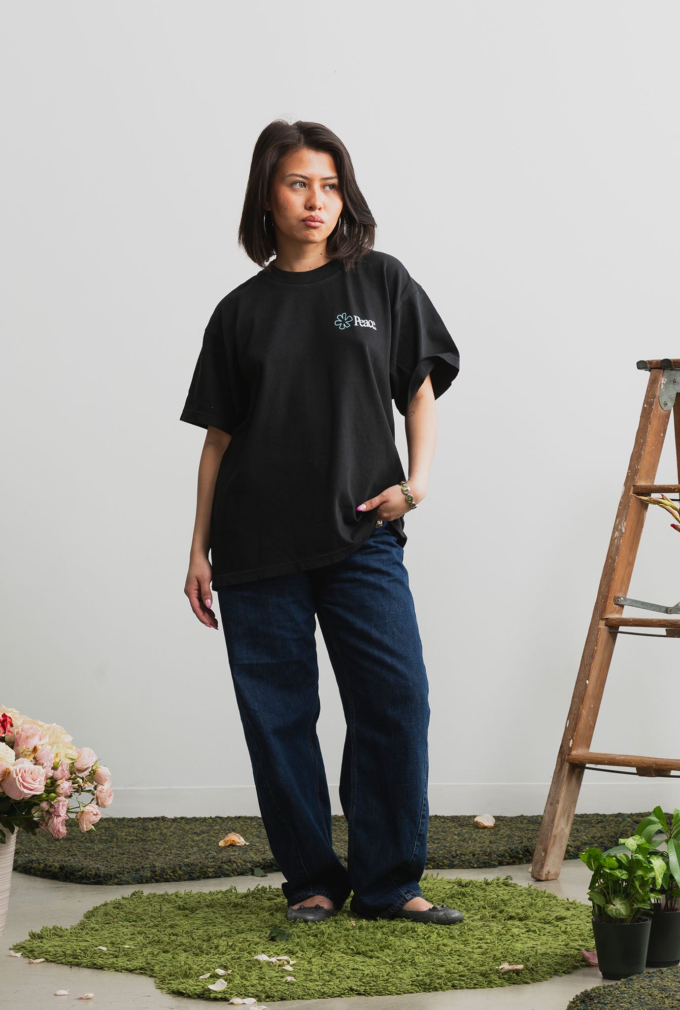 Show Love Heavyweight Garment Dyed T-Shirt - Black