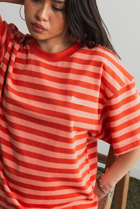 Peace Striped Heavyweight T-Shirt - Terra Cotta
