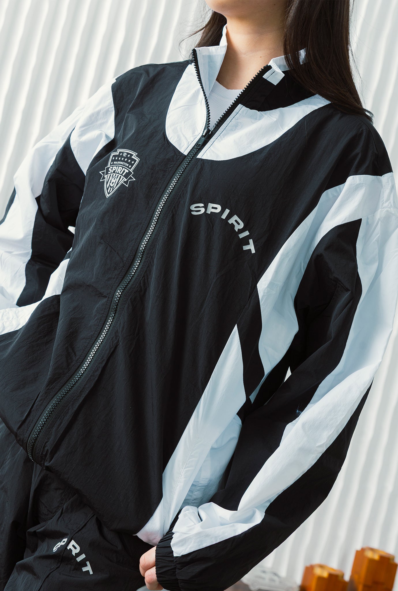 Washington Spirit Colour Block Track Jacket - Off Black / White