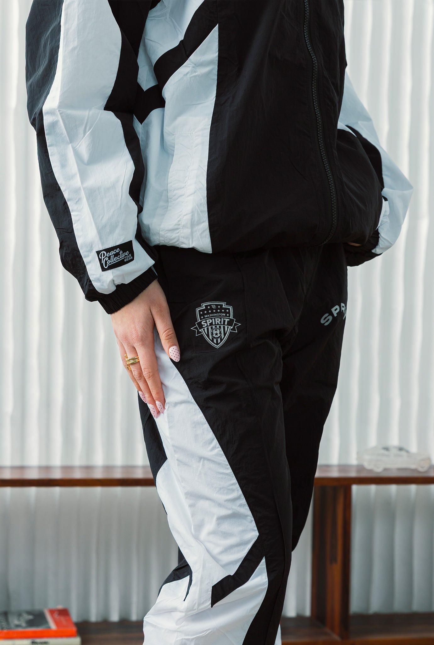 Washington Spirit Colour Block Track Pants - Off Black / White