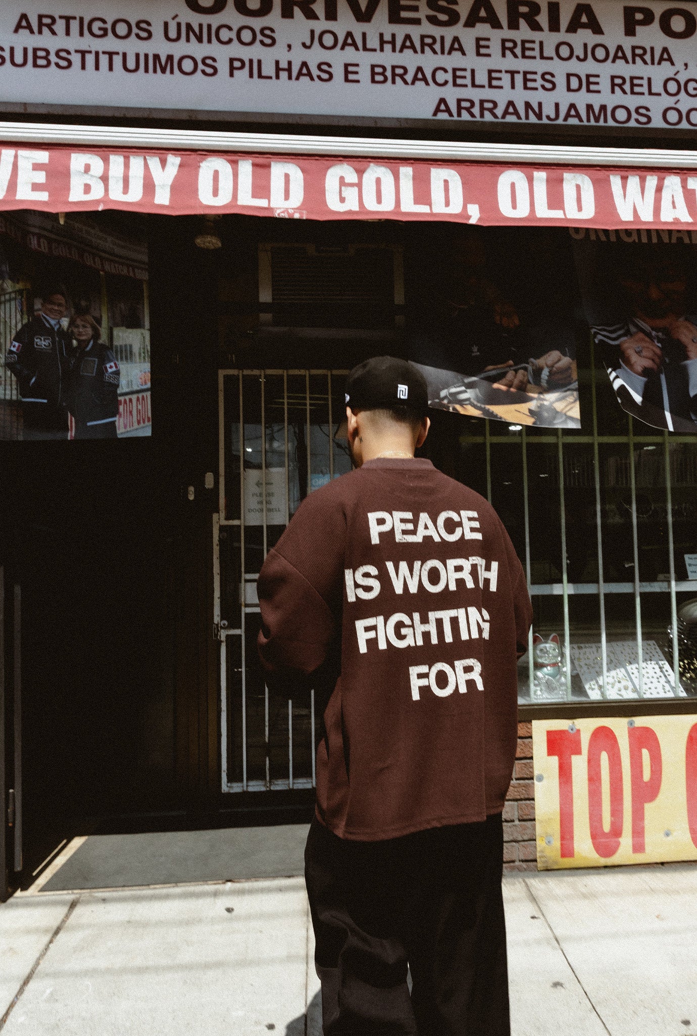 Peace Waffle Knit Thermal - Dark Chocolate