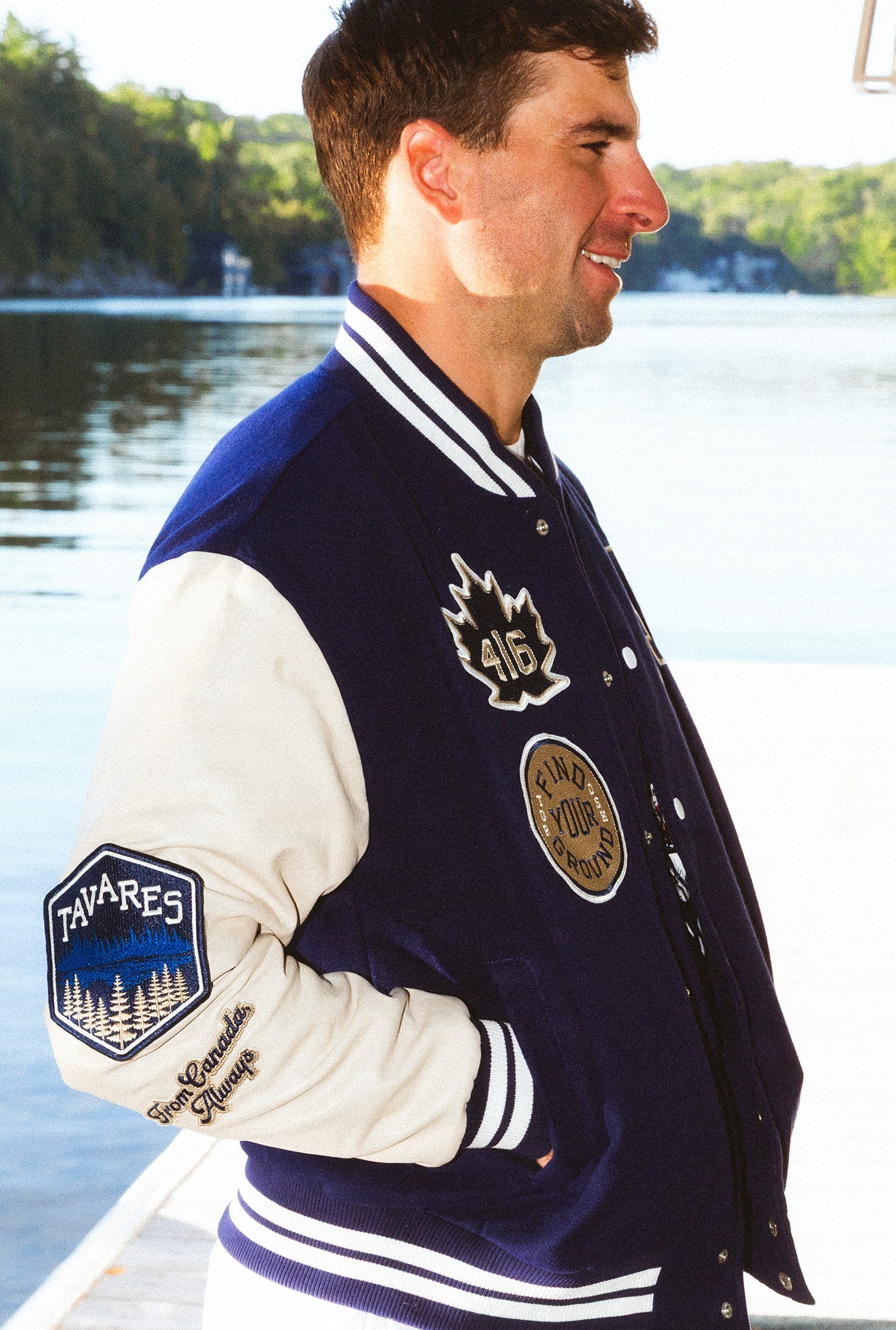 P/C x John Tavares Varsity Jacket - Navy