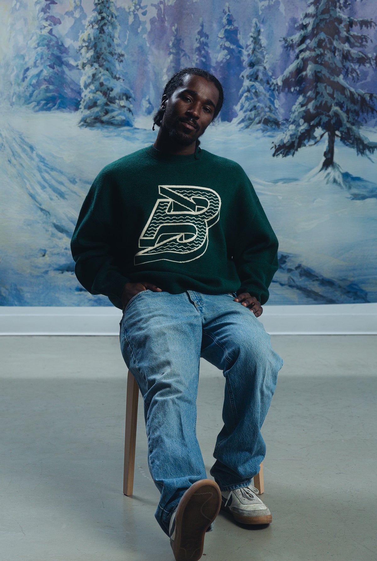 Boston Fleet Logo Knit Sweater - Green