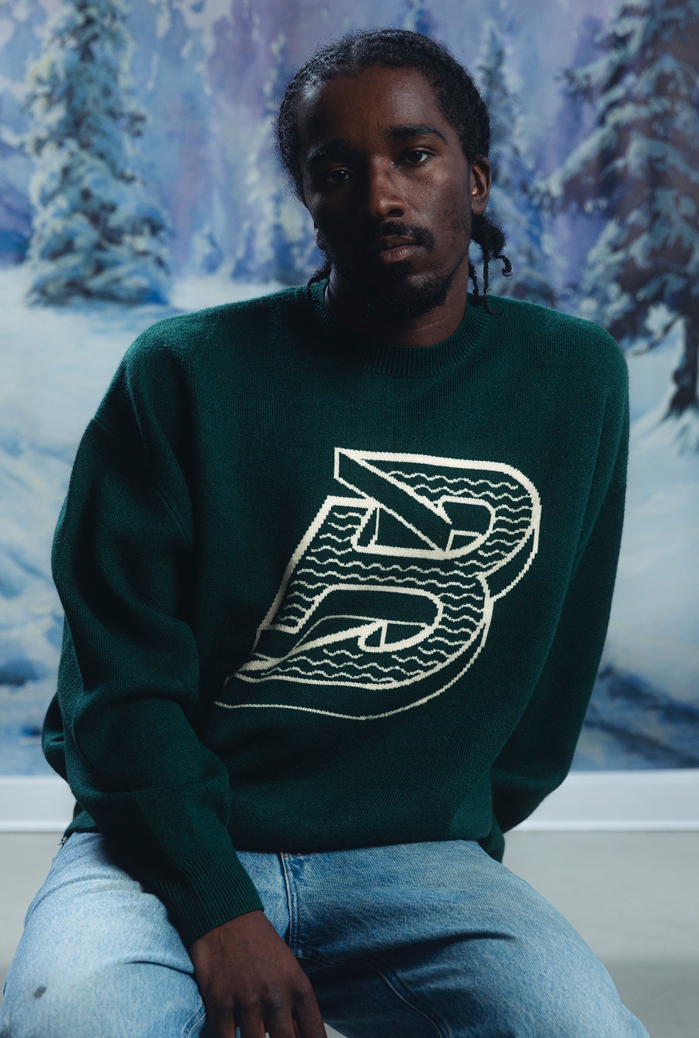 Boston Fleet Logo Knit Sweater - Green
