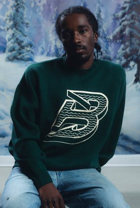 Boston Fleet Logo Knit Sweater - Green
