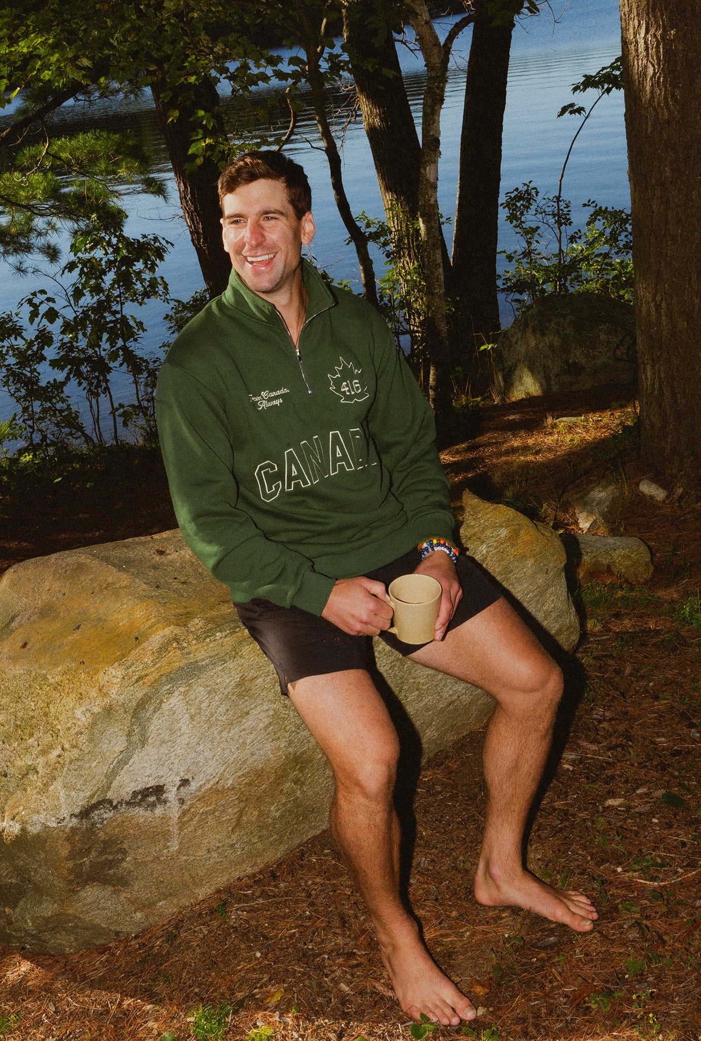 P/C x John Tavares Canada Heavyweight Quarter Zip - Forest Green