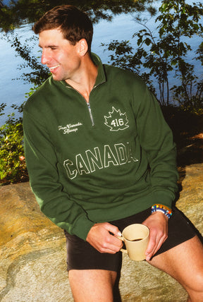 P/C x John Tavares Canada Heavyweight Quarter Zip - Forest Green