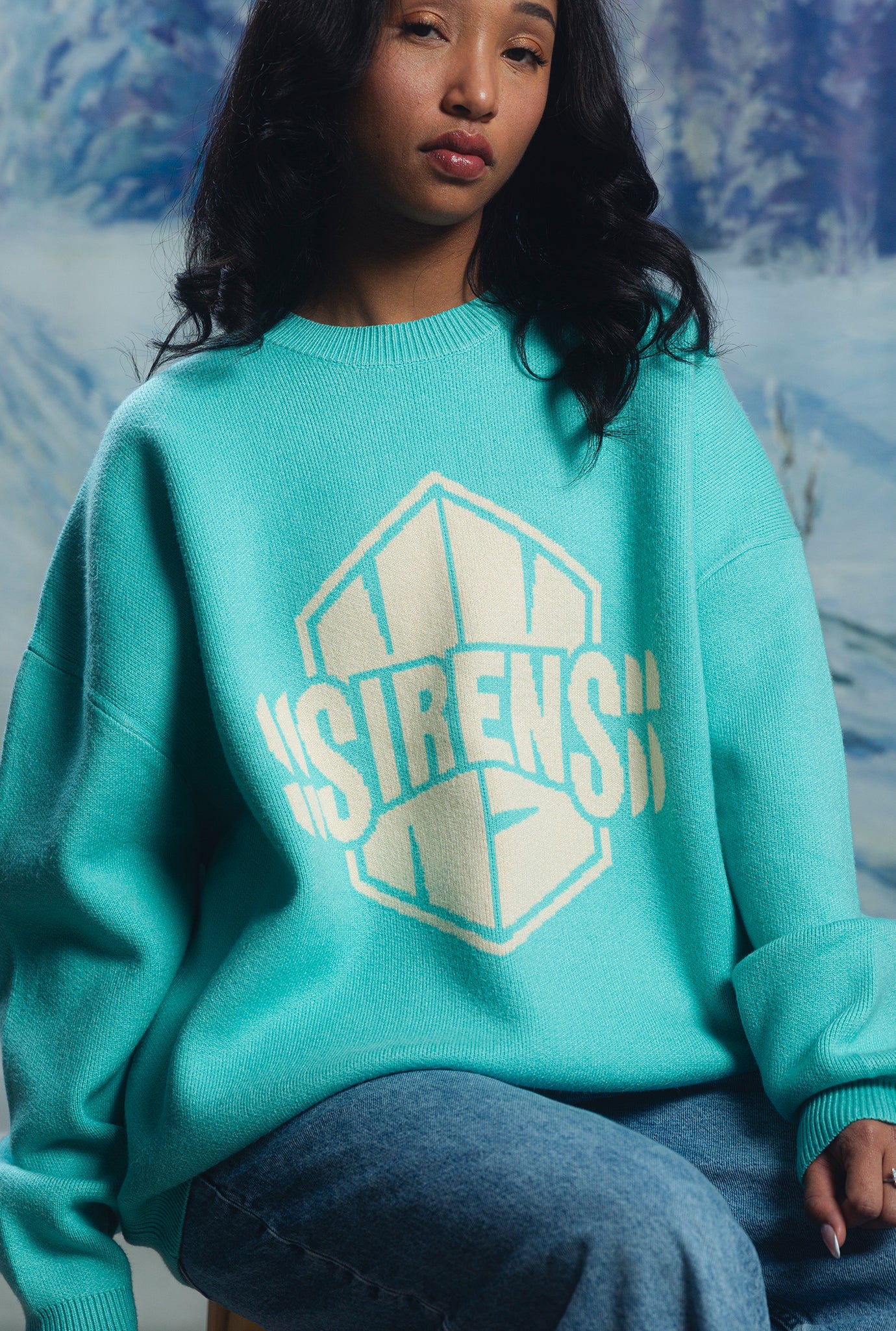 New York Sirens Logo Knit Sweater - Teal