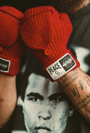 P/C x Muhammad Ali Fold Over Knit Mittens - Red