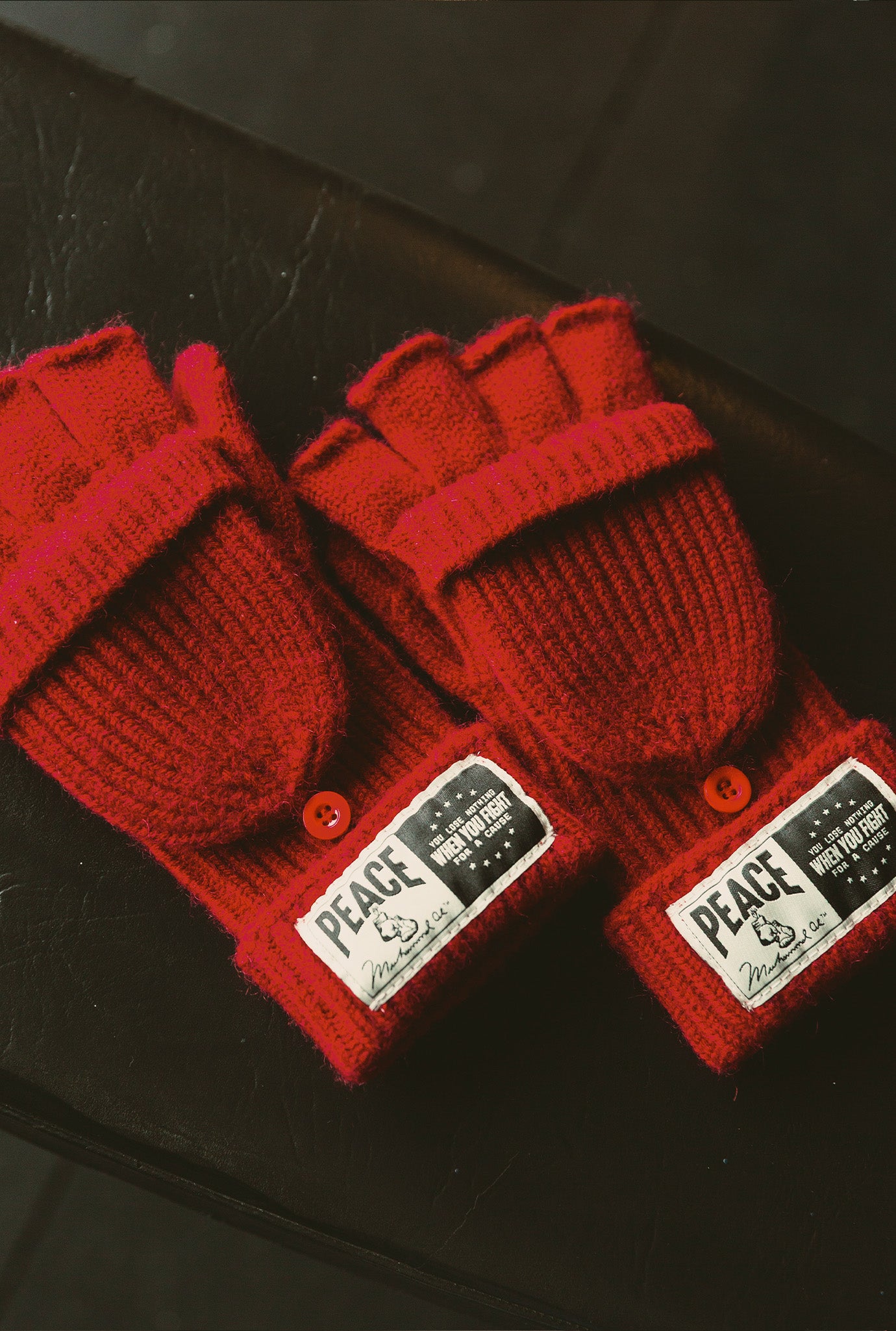 P/C x Muhammad Ali Fold Over Knit Mittens - Red