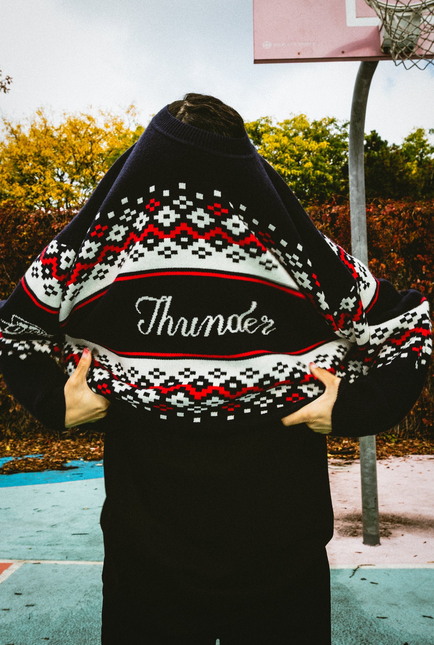 Oklahoma City Thunder Vintage Clubhouse Fairisle Knit Sweater - Navy