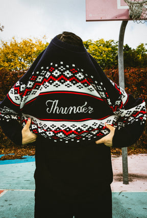 Oklahoma City Thunder Vintage Clubhouse Fairisle Knit Sweater - Navy