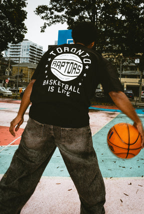 Toronto Raptors Stadium Varsity Heavyweight T-Shirt - Black