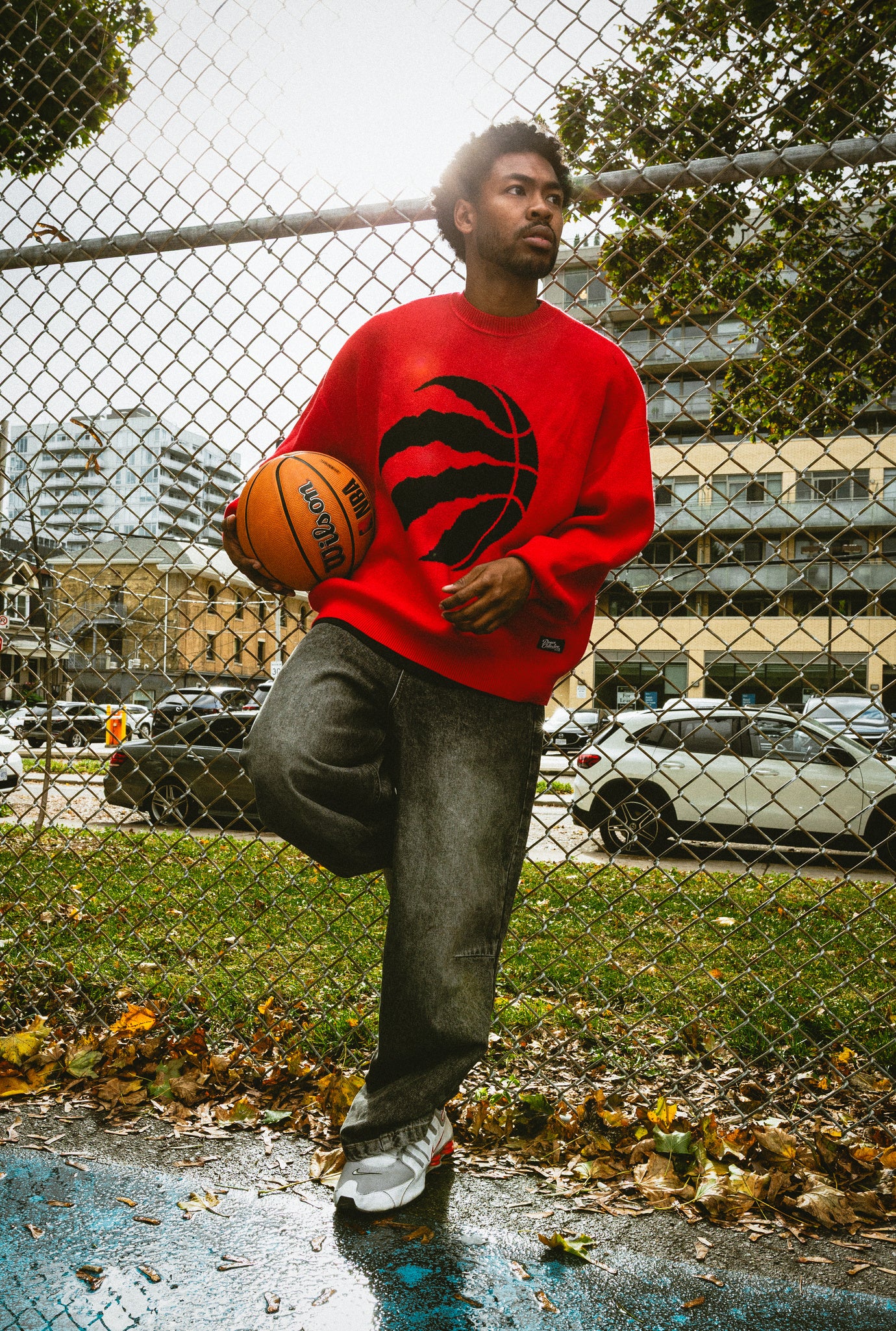 Toronto Raptors Oversized Knit Sweater - Red