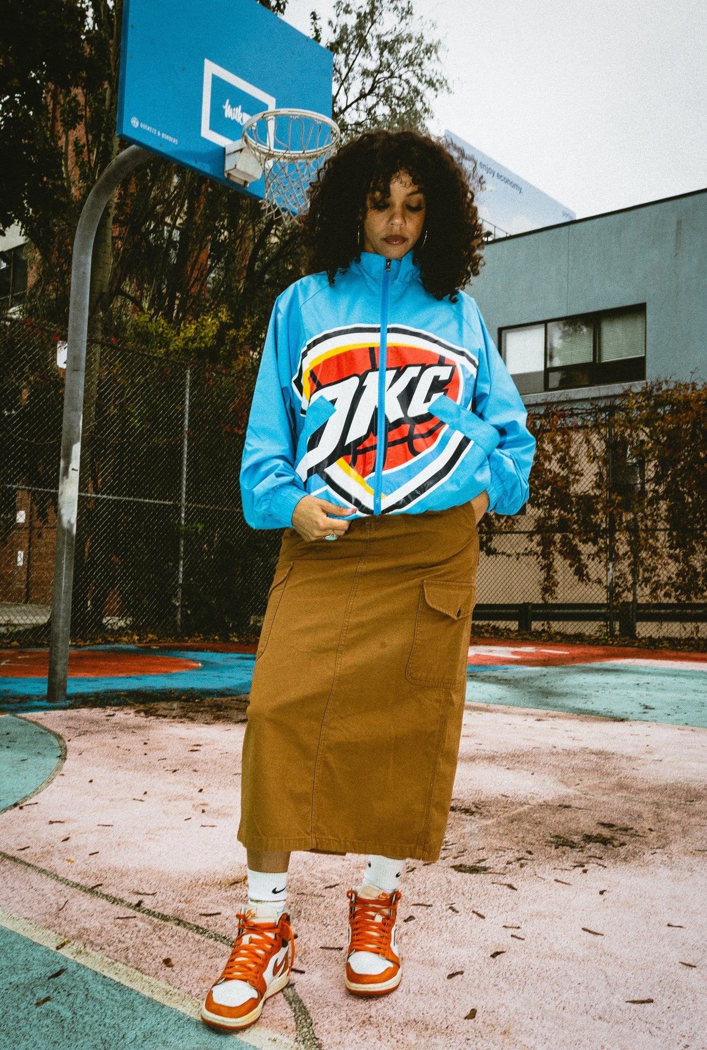 Oklahoma City Thunder AOP Windbreaker Jacket - Blue