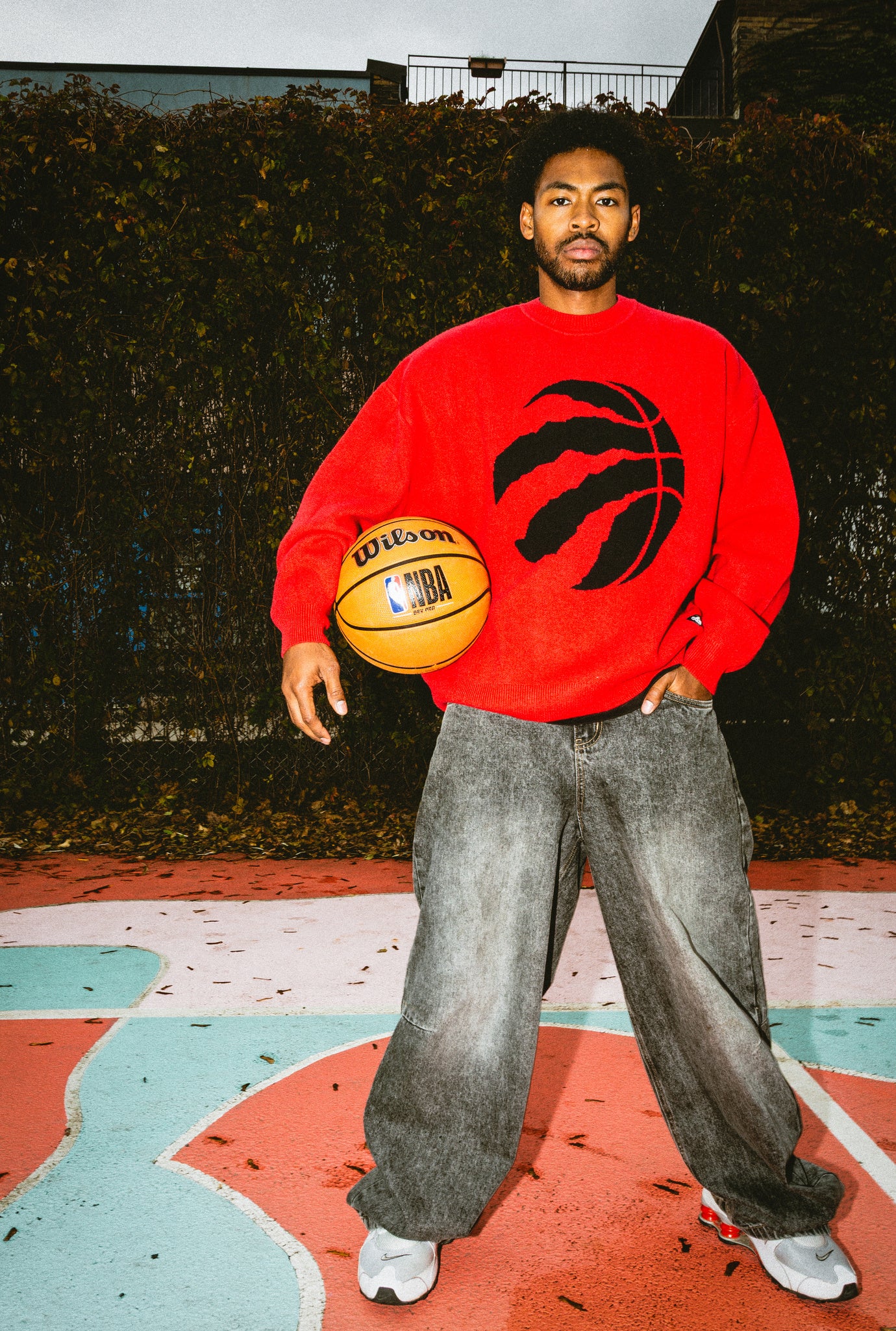 Toronto Raptors Oversized Knit Sweater - Red