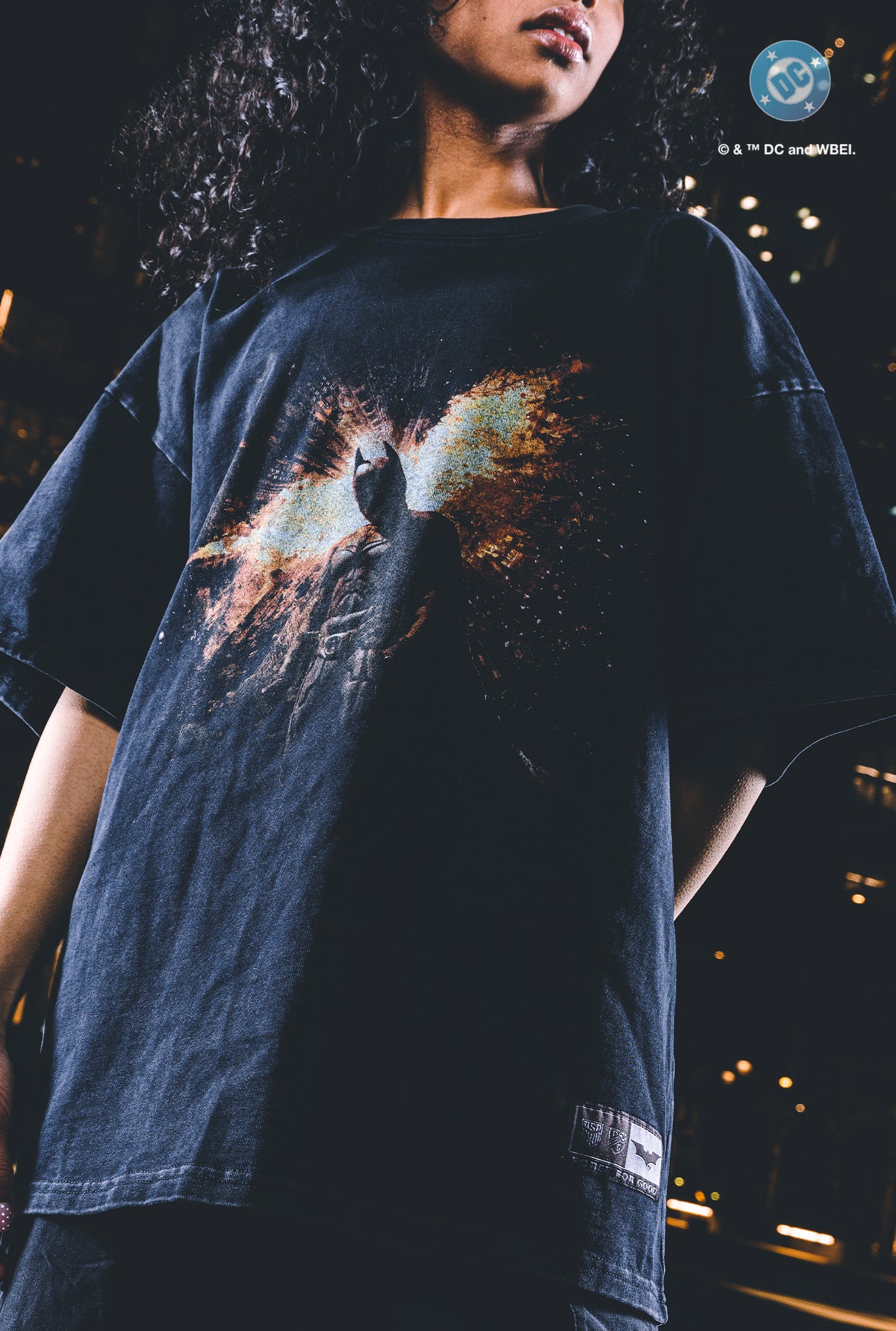 US Soccer | DC The Dark Knight Rises Garment Dyed Heavyweight T-Shirt - Black