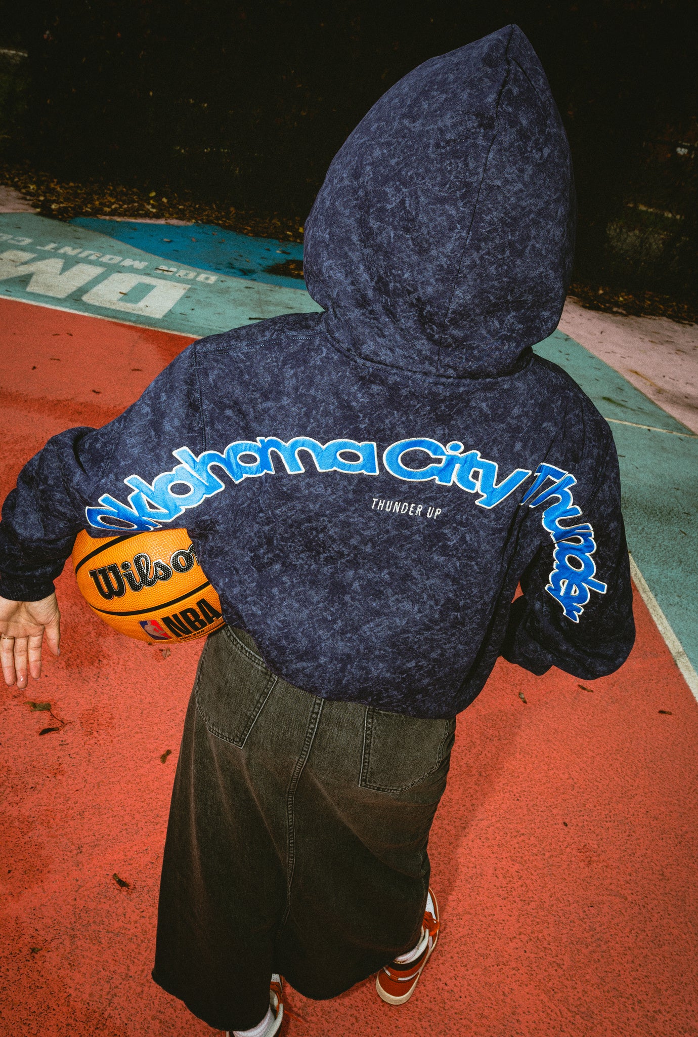 Oklahoma City Thunder Sport Through Texture Heavyweight Full Zip Hoodie - True Navy