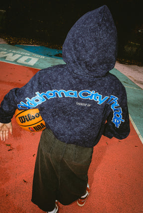 Oklahoma City Thunder Sport Through Texture Heavyweight Full Zip Hoodie - True Navy