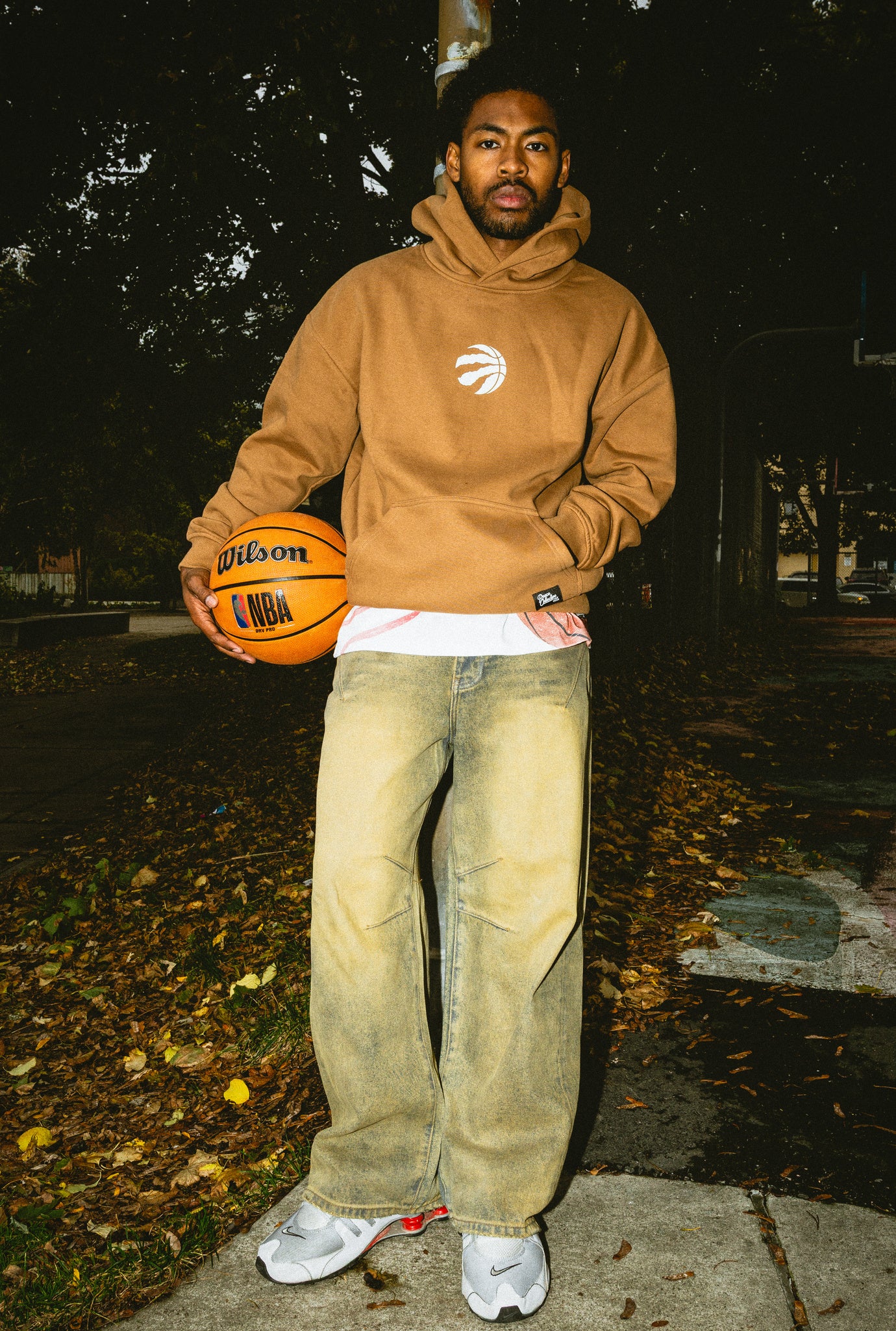 Toronto Raptors Fanleisure Heavyweight Hoodie - Washed Brown