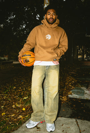 Toronto Raptors Fanleisure Heavyweight Hoodie - Washed Brown