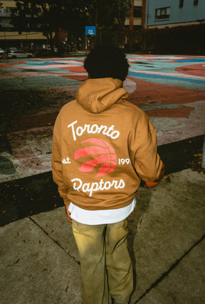 Toronto Raptors Fanleisure Heavyweight Hoodie - Washed Brown