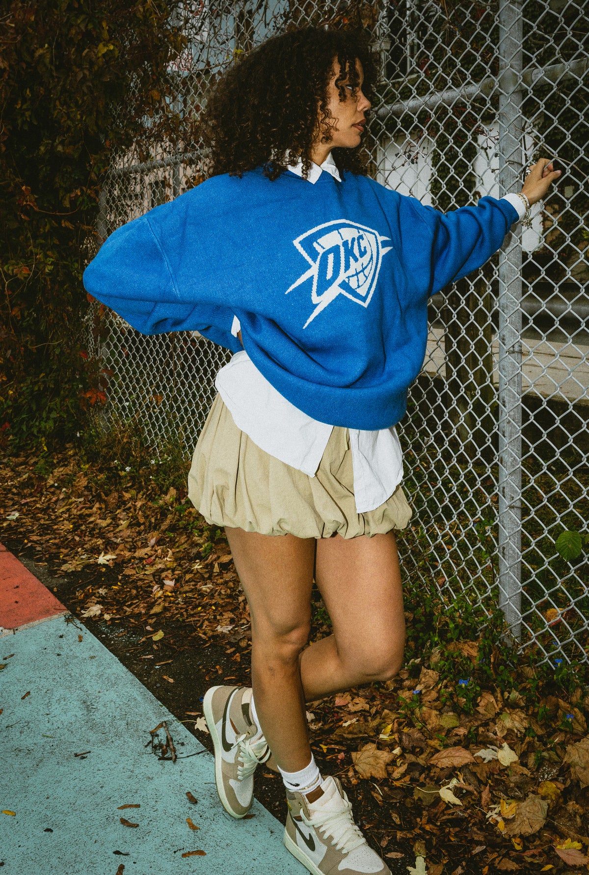 Oklahoma City Thunder Oversized Knit Sweater - Blue