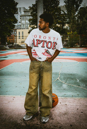 Toronto Raptors Vintage Clubhouse: 90's Icon Heavyweight T-Shirt - White