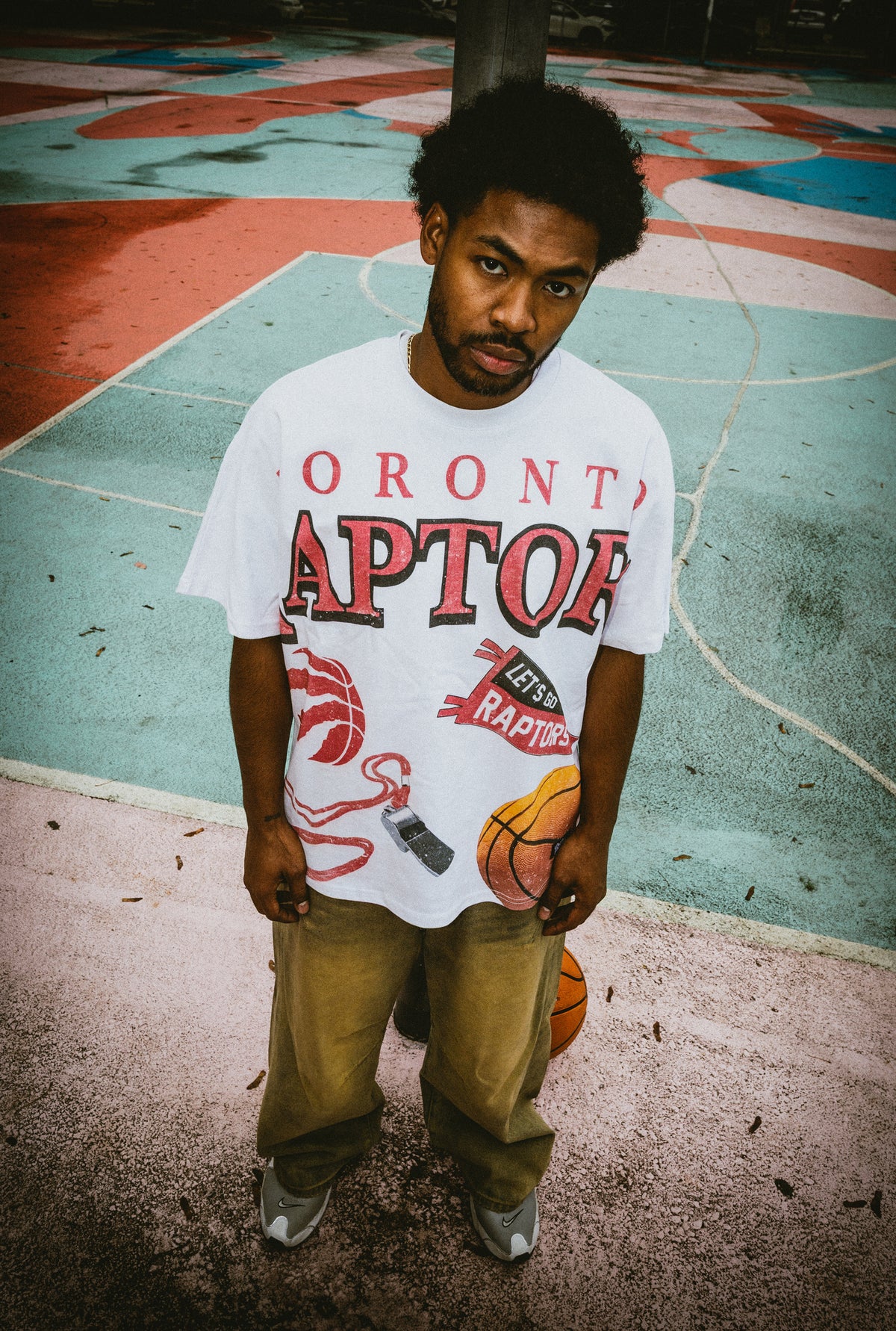 Toronto Raptors Vintage Clubhouse: 90's Icon Heavyweight T-Shirt - White
