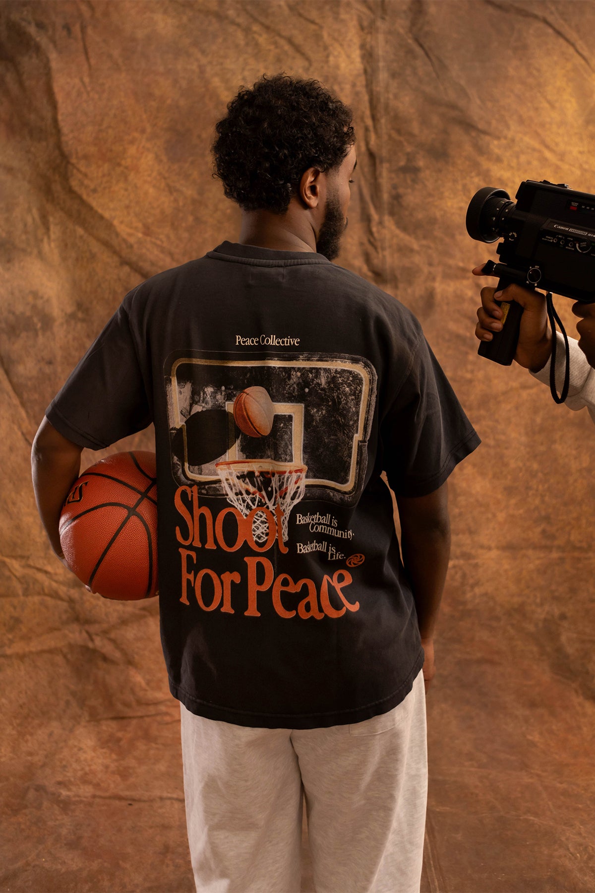 NBA x Shoot For Peace Garment Dyed Heavyweight T-Shirt - Black
