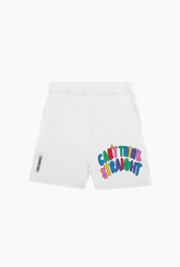 Can't Think Straight Fleece Shorts - White