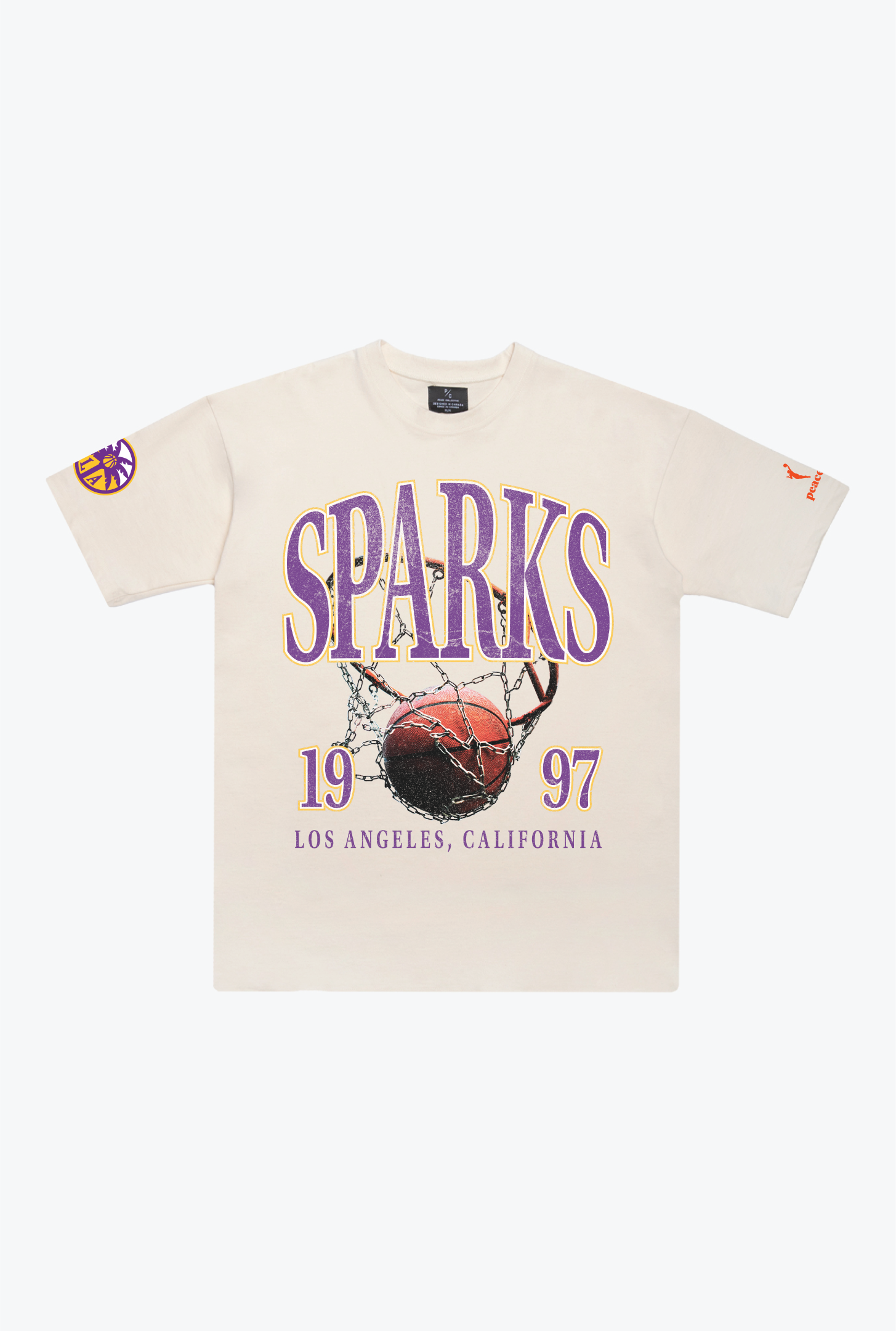 Los Angeles Sparks Vintage Heavyweight T-Shirt - Ivory
