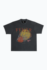 Indiana Fever Cropped Heavyweight T-Shirt - Off Black
