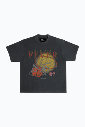Indiana Fever Cropped Heavyweight T-Shirt - Off Black