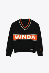 WNBA League V-Neck Knit Sweater - Black