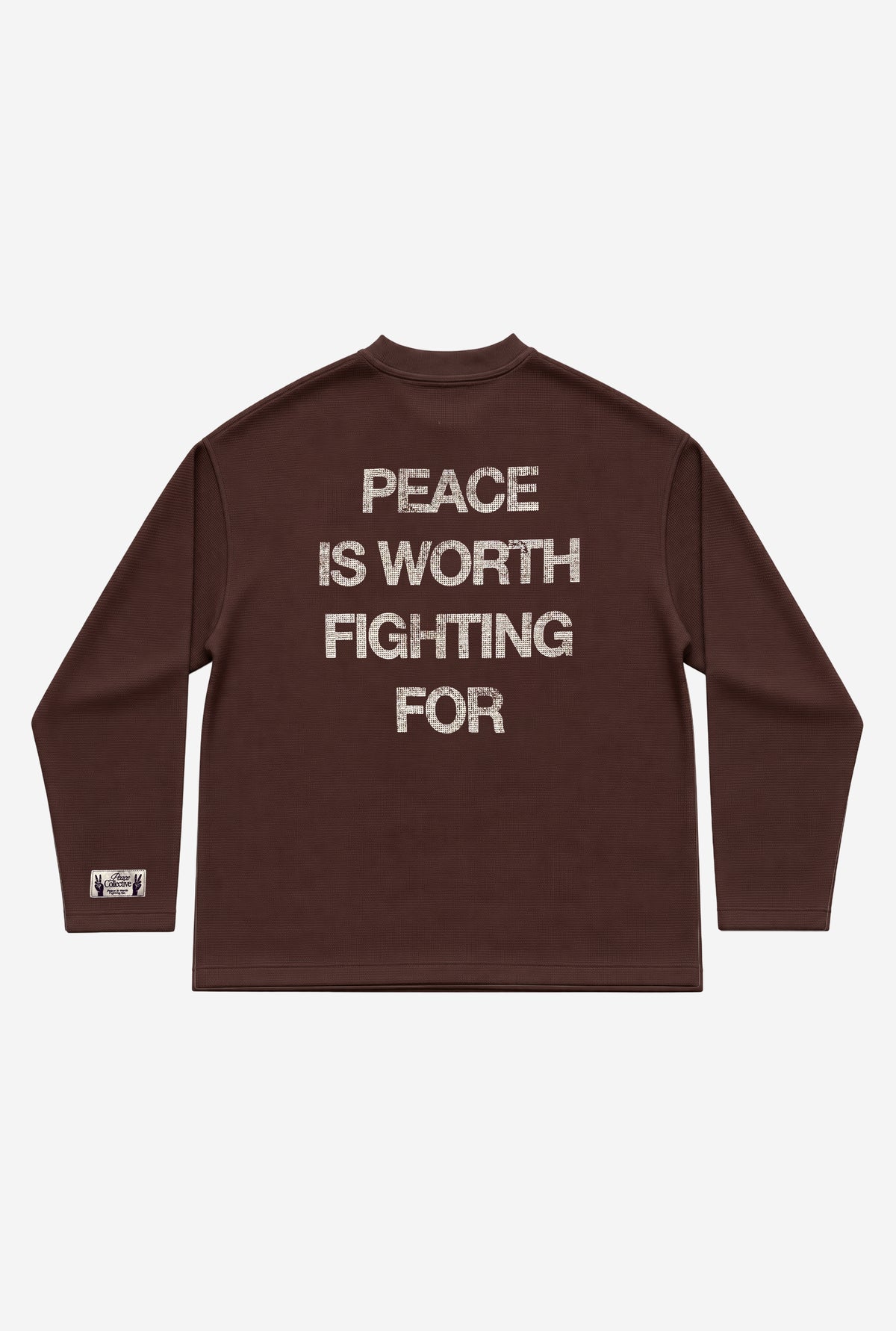 Peace Waffle Knit Thermal - Dark Chocolate
