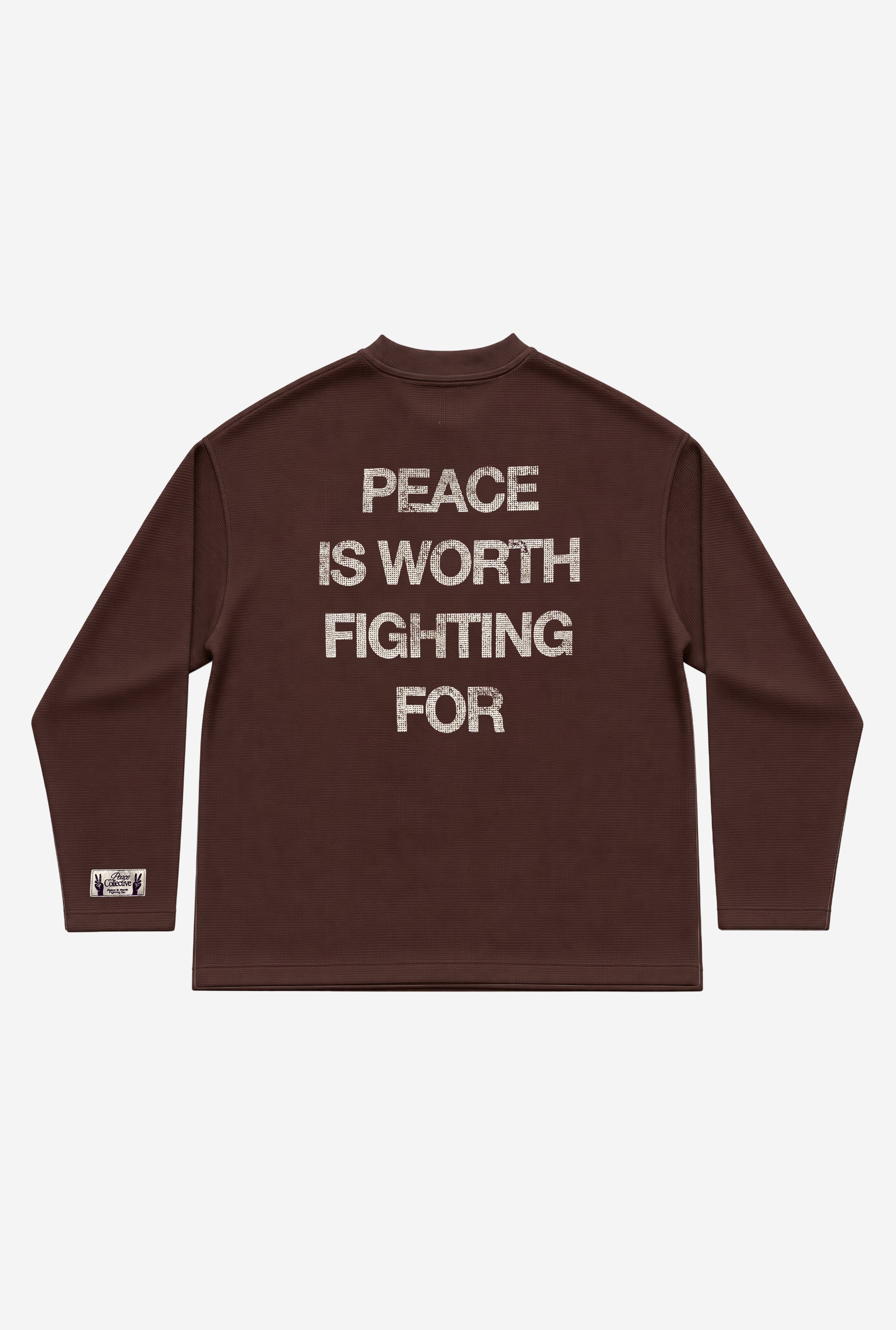Peace Waffle Knit Thermal - Dark Chocolate