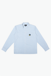 Golden State Warriors Long Sleeve Poplin Shirt - White / Blue