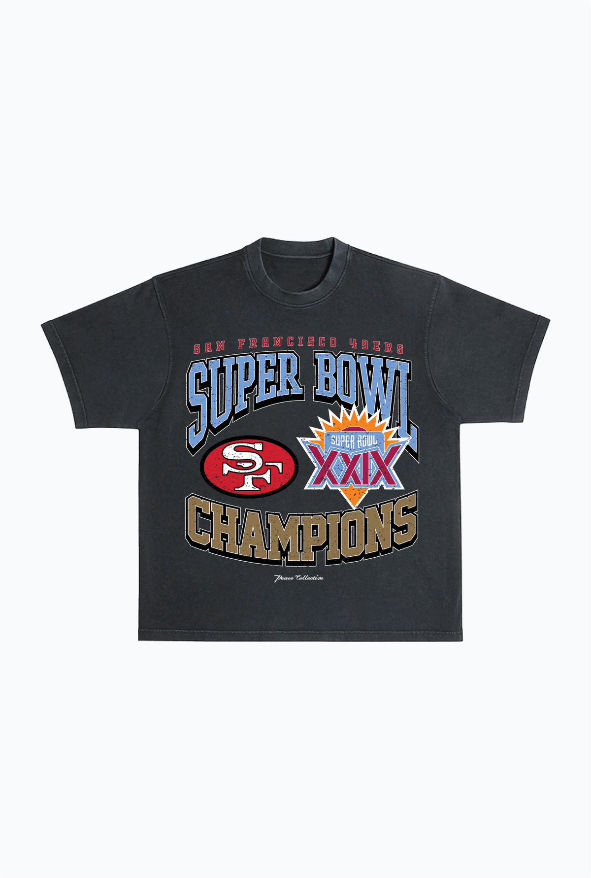 San Francisco 49ers Super Bowl XXIX Heavyweight T-Shirt - Black