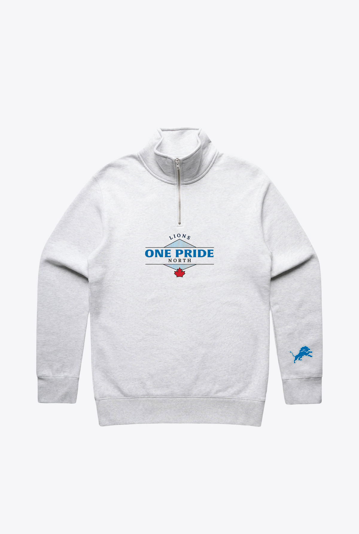 Detroit Lions One Pride North Quarter Zip - Ash