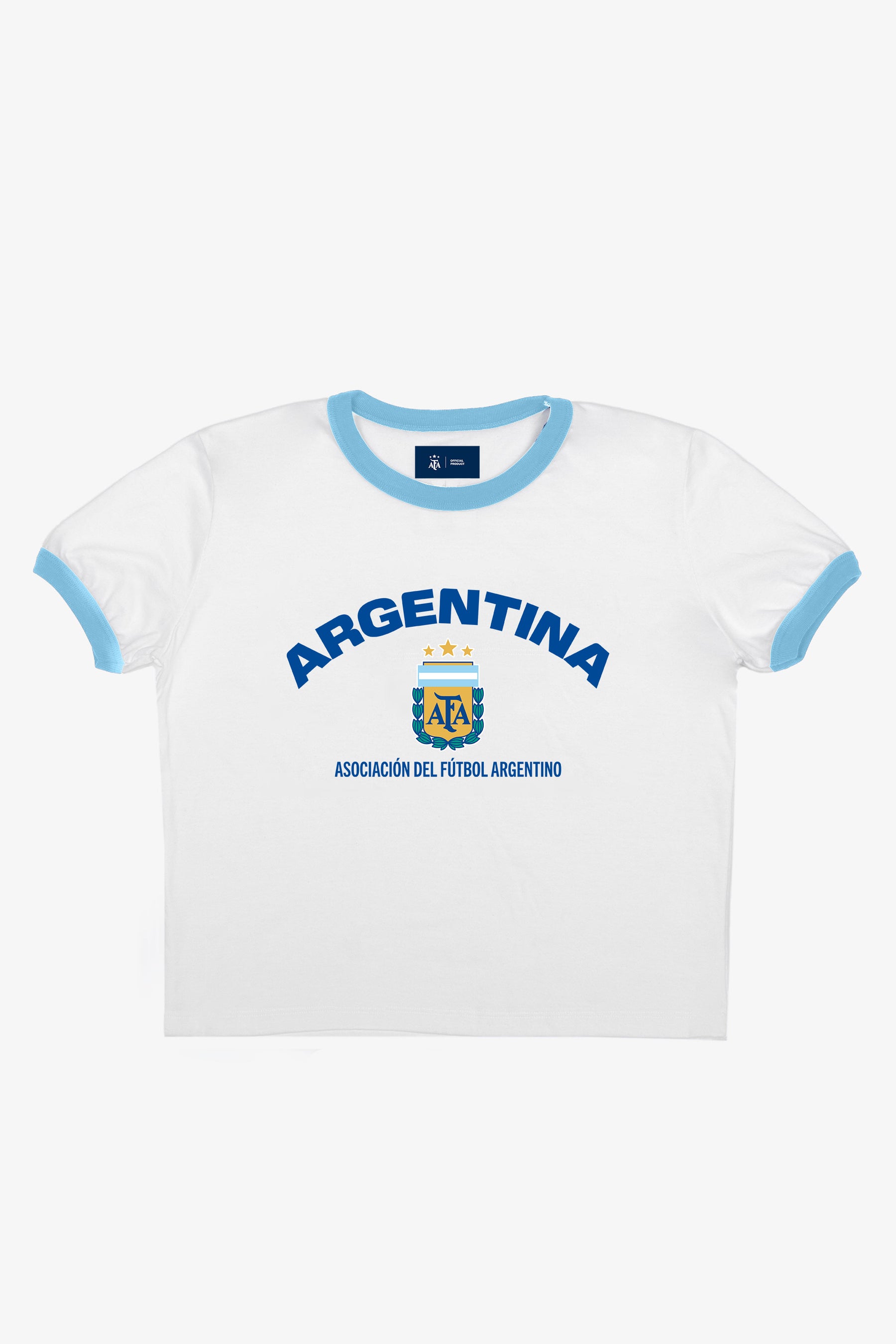 Argentinien Cropped Ringer T-Shirt - Weiß