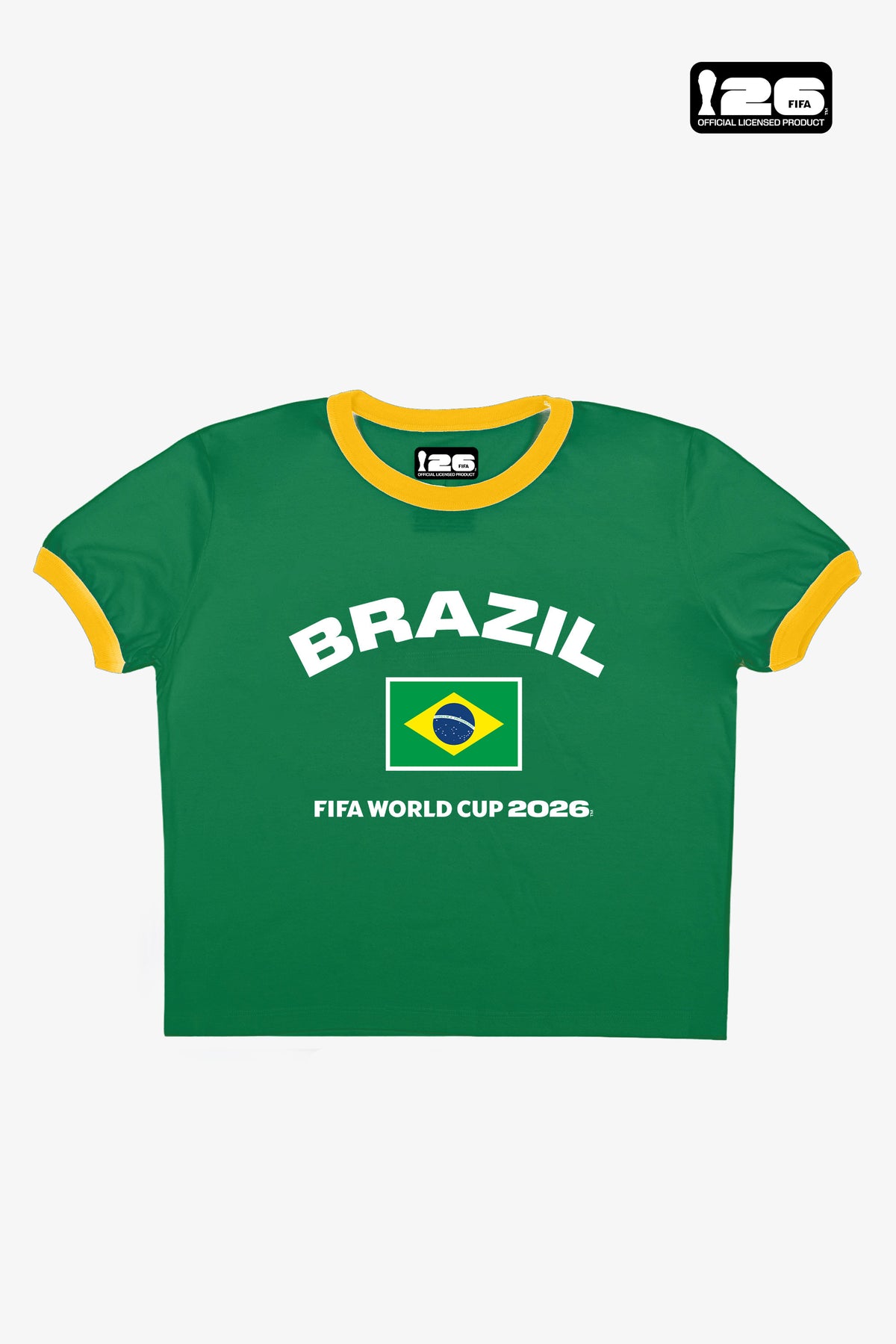FIFA World Cup 2026™ Brazil Cropped Ringer T-Shirt - Kelly Green