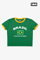 FIFA World Cup 2026™ Brazil Cropped Ringer T-Shirt - Kelly Green