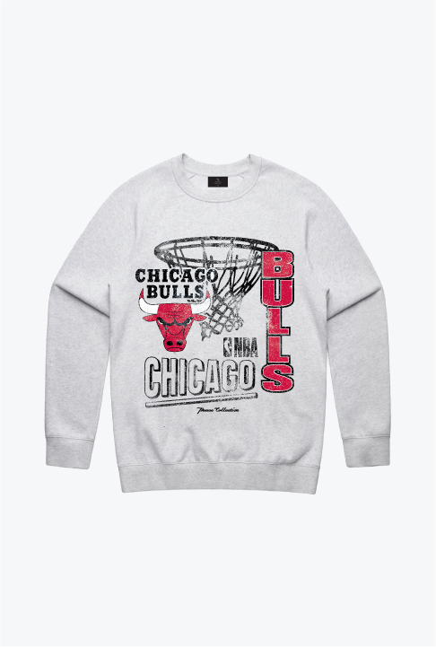 Chicago Bulls Basketball Net Crewneck - Ash 