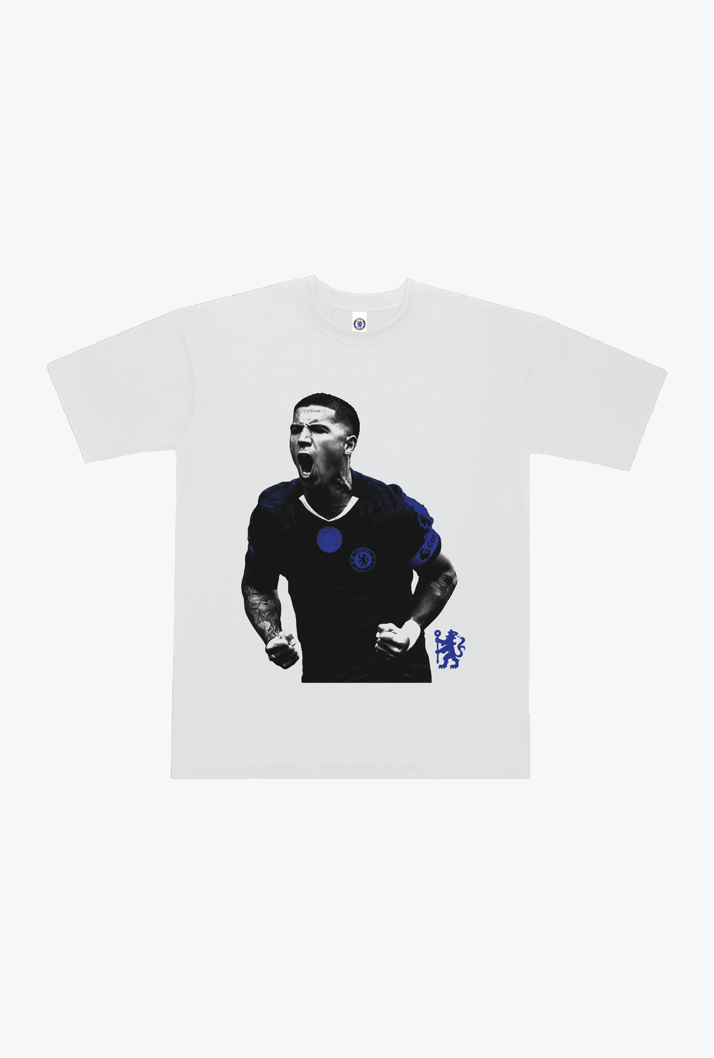 Chelsea FC: Enzo Fernández Schwergewichts-T-Shirt – Weiß