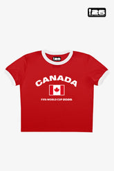 FIFA World Cup 2026™ Kanada Cropped Ringer T-Shirt - Rot
