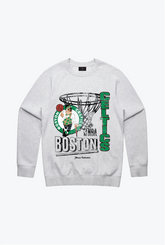 Boston Celtics Basketball Net Crewneck - Ash 