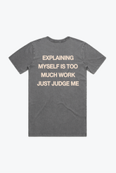 Judge Me Heavyweight Garment Dyed T-Shirt - Grey