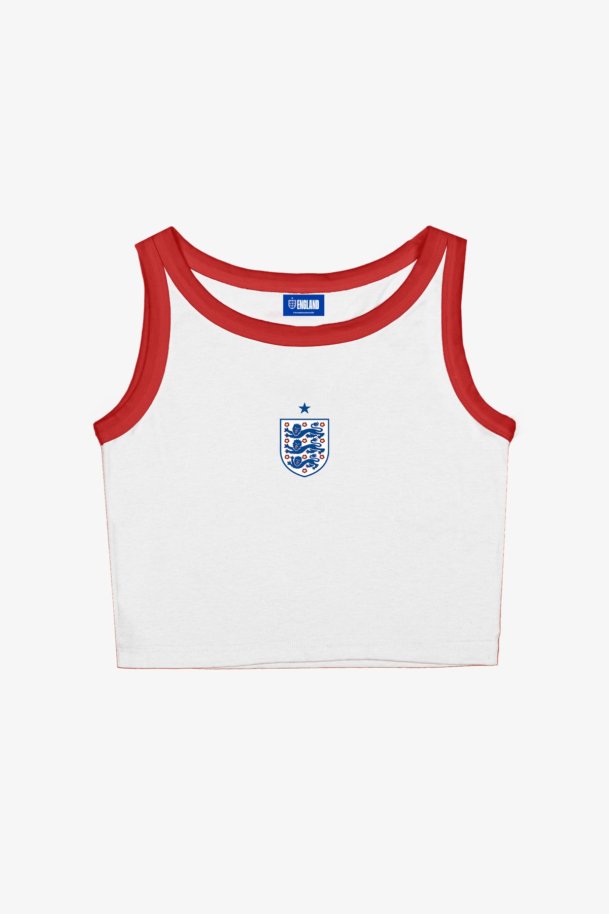 FIFA Fußball-Weltmeisterschaft 2026™ England Damen-Tanktop (kurz geschnitten) – Weiß